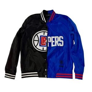 Young & Reckless Mens NBA Los Angeles Clippers Split Logo Bomber Jacket Size L